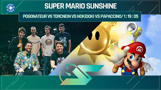 SUPER MARIO SUNSHINE en ANY% par POGONATEUR TORCNEIN NOKIDOKI & PAPACCINO en 1:19:05 | SPEEDONS 2022