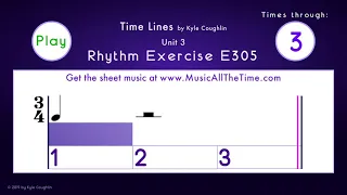 How to Play Half Rests in 3/4 - Exercise E305 Time Lines