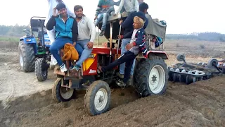 Eicher tractor with 2 harrow in rithal tractor competition