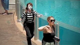 The hilarious mime Megan from Seaworld Orlando