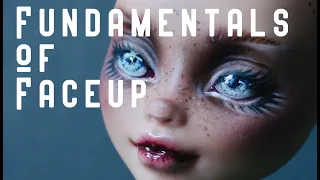 FUNDAMENTALS OF FACE UP | How to draw doll faces | Monster high repaint | etellan