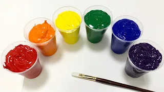 How to Draw Easy Moonlight Landscape  Satisfying Acrylic Painting With Colorful Cups. ASMR #1