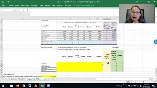 Solving the Capacitated Facility Location Model (Fixed Charge Problem) in Excel