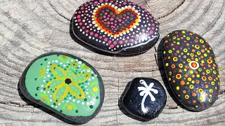 Making Happy Dotted Rocks for the Garden