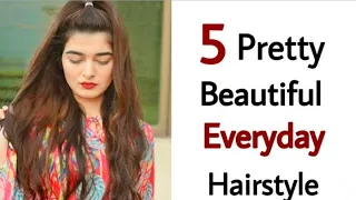 5 easy hairstyles for girls with rubber band/Everyday hairstyle/Hairstyle for long medium short hair