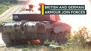 British Army armoured brigade trains with German Panzer division