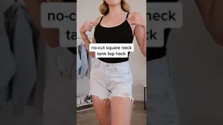 Would you try this square neck tank top hack #Shorts