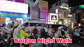 Saigon Night Walk | Ho Chi Minh City Downtown at Night | Vietnam Walking Tour