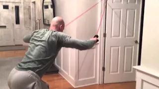 How to do modified pull-ups with a resistance band and a door. My Chemo training program