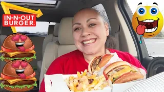 In-N-Out Animal Style Double Double & Fries! Mukbang - Carbang