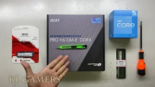 intel Core i3 12100 msi PRO H610M-E DDR4 Kingston NV2 SSD Simple Desktop PC Build