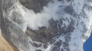 Avalanche on Nanga Parbat Herrligkoffer Base Camp Rupal phase