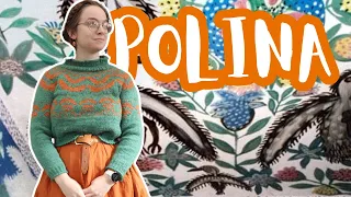 Knitting the Polina Pullover because it reminded me of my Retro Folk Wallpaper