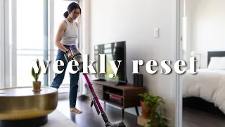 Clean my ENTIRE apartment with me 🧼 simple sunday reset routine