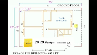 East facing house plan 2 bhk as per vastu 35 x 22 (2019)