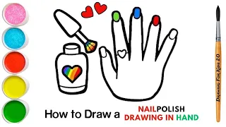 How to draw Nail Polish 💅 for kids  / Nail Polish drawing, painting and coloring for kids Toddlers..