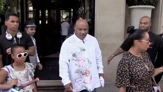 EXCLUSIVE : Zombie like Mike Tyson coming out of his hotel in Paris