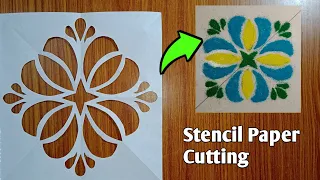 Stencil Paper Cutting | Rangoli Paper Cutting | Indian craft