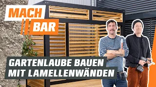 Gartenlaube selber bauen mit Lamellenwänden – in modularer Bauweise | OBI