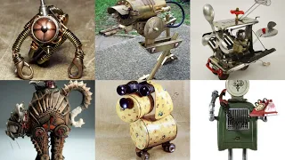 Recycle metal robot sculpture #3 | robot sculpture crafts and design ideas