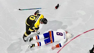 EA NHL 21 HUGE HITS, FIGHTS, AND INJURIES COMPILATION!