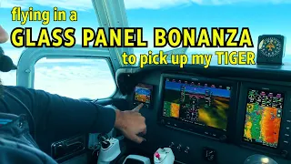 Flying in a glass panel Bonanza to pick up my Grumman Tiger