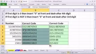 Mr Excel & excelisfun Trick 107: Add Leading Zero At Front & Dash In Middle, Variable Length Numbers