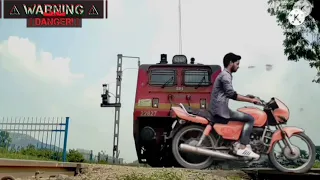 DM short movies Rail crossing scene🔥🔥🔥🚆🚆🏍️🏍️👍👍