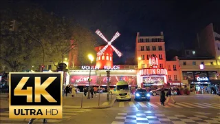Pigalle 🇫🇷 Paris 🇫🇷 4K 60fps night walk 2022 4K UHD 🇫🇷 Moulin Rouge & Montmartre 🇫🇷