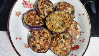 fried stuffed eggplant/ simple and yummy #eggplantrecipe