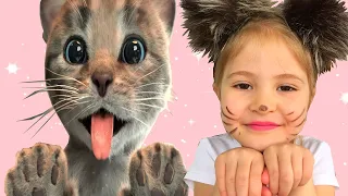 Little Kitten My Favorite Cat and Kristina Play Fun Pet Caretle