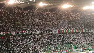 Legia-Lechia - kibice z Żylety pozdrawiają legijne "zgody", m.in. Zagłębie Sosnowiec