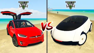 Tesla Model X vs Apple Car in GTA 5 - which is best?