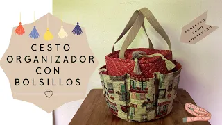 ❤️❤️MIRA ESTE CESTO ORGANIZADOR CON BOLSILLOS😍😍IDEAL COMO COSTURERO