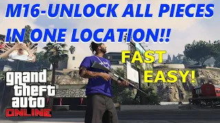 Gta5 Online BEST METHOD! M16 UNLOCK ALL PIECES IN ONE LOCATION! New Carbine Criminal Enterprises