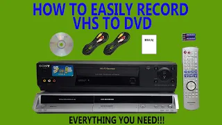 HOW TO RECORD VHS TAPES TO DVD DISCS WITH SEPERATE DEVICES A COMPLETE KIT FOR TRANSFERRING TO DISK