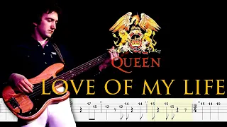 Queen - Love of My Life (Bass Line + Tabs + Notation) By John Deacon