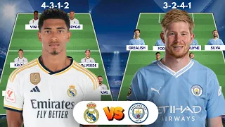 REAL MADRID VS MAN CITY | HEAD TO HEAD POTENTIAL STARTING LINEUPS ● UEFA CHAMPIONS LEAGUE 2023/2024