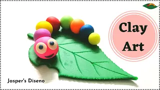 Clay Art Rainbow Caterpillar | Modelling Clay | DIY Miniature Multicolour Insect | Simple Tutorial