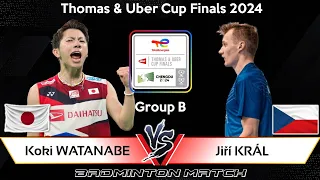 Koki WATANABE (JPN) vs Jiří KRÁL (CZE) | Badminton Thomas & Uber Cup Finals 2024