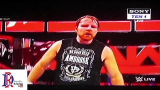 Dean Ambrose & seth Rollins VS. The Miz Handicap Match RAW July 25/2017