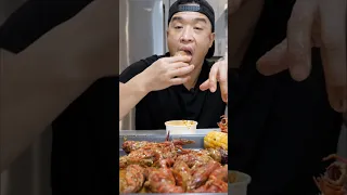 FIRE + Spicy 🔥Crawfish 🦀 Seafood Boil | Eating Show | Mukbang ASMR #shorts #trending #viral