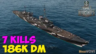 World of WarShips | Elbing | 7 KILLS | 186K Damage - Replay Gameplay 4K 60 fps