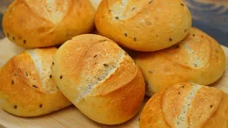 Soft crispy buns for breakfast! Easy recipe