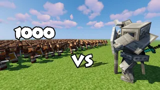 Ferrous Wroughtnaut Vs 1000 Guard Villagers |Minecraft|