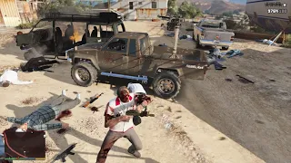 GTA 5 - Desert Aztec Camp Shootout + Six Star Escape