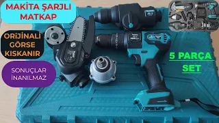 Makita 5 Li Set Taşlama-Somun Sıkma-Hilti -Dal Budama-Akülü Vidalama Şarjlı Matkap İncelemesi