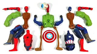 Merakit Mainan Spider-Man vs Siren Head vs Captain America vs Hulk Smash Avengers Superhero Toys