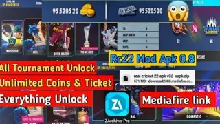 Real Cricket 22 Mod Apk Everything Unlocked | Real Cricket 22 Mod Apk Unlimited Coin & Ticket🔥