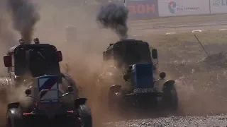 Turbocharged Tractors Plough Through Russian Race Track